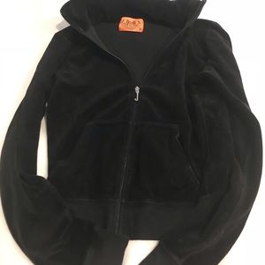 Juicy Couture Black Velvet zip front sweatshirt